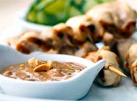 Kyllingespyd med Peanutsauce